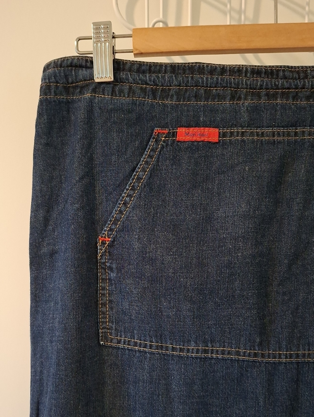 Vintage Y2K Mavi Denim Maxi Skirt with Slits, Kangaroo Pocket & Toggles (Size M) - Picture 2 of 10